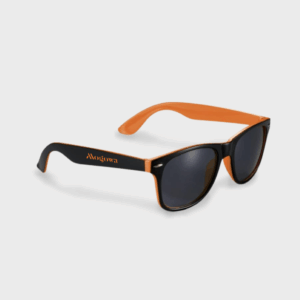 Lunettes de soleil noires et orange stylées