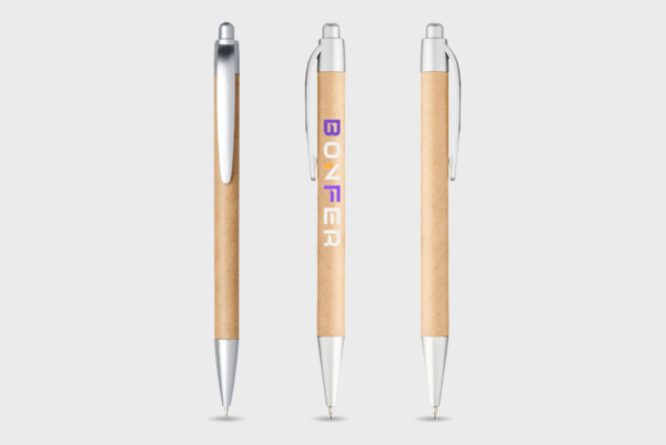 Stylos à bille avec capuchon métallique.