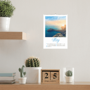 Calendrier mural mois de mai et cactus