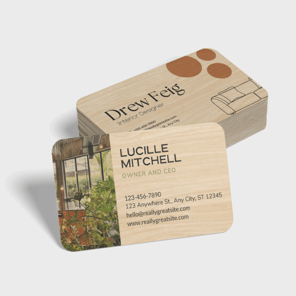 Cartes de visite en bois