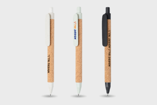 Stylos écologiques avec corps en liège TRI DESIGN.