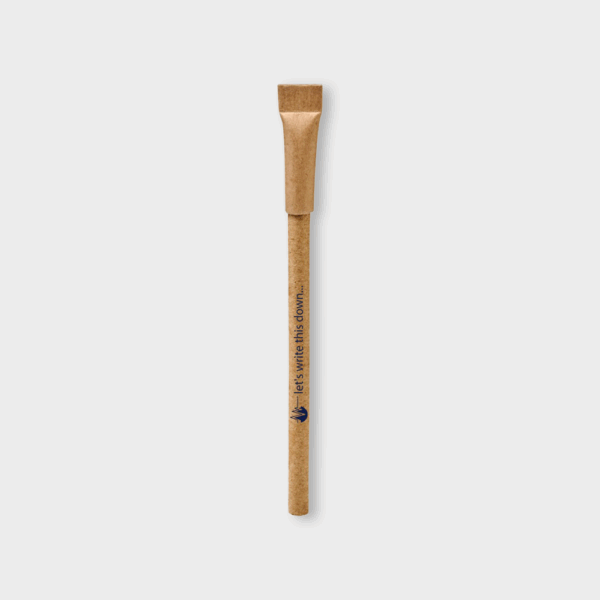 Stylo écologique en papier recyclé.
