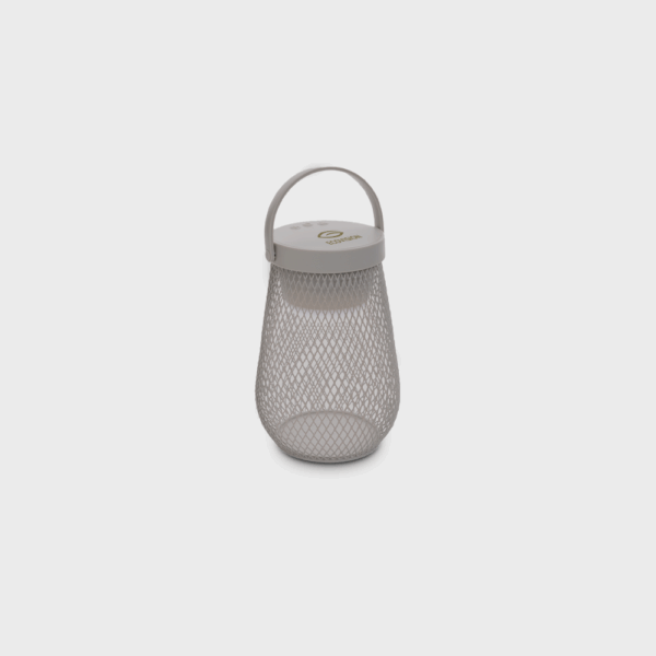 Lampe LED portable avec poignée, design moderne.
