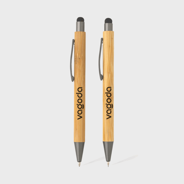 Stylos en bambou avec embout tactile.