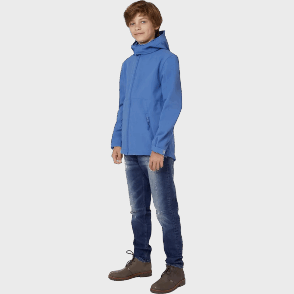 Veste softshell à capuche B&C pour enfants