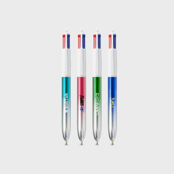 Stylos multicolores avec quatre encres différentes.