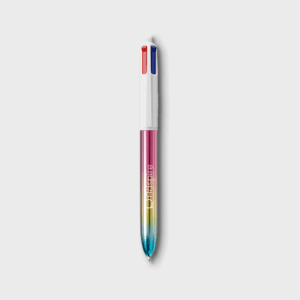 Stylo multicolore avec marque Aspire visible.