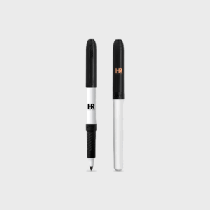Stylos en plastique noir et blanc avec capuchon