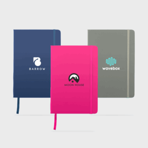 Carnets colorés avec logos d'entreprise