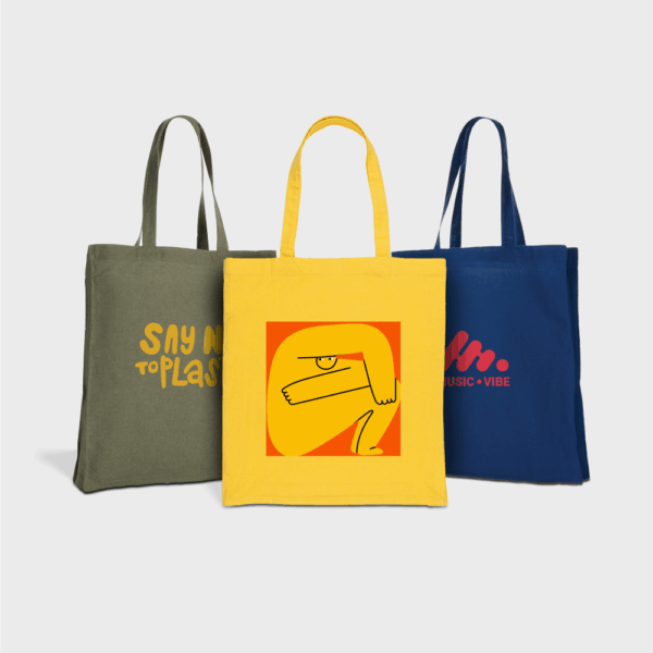 Sacs en coton recyclé avec fond