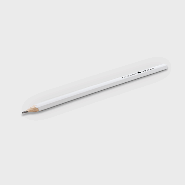 Crayon blanc sur fond gris clair.