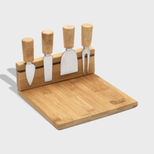 Planche et couteaux à fromage en bois