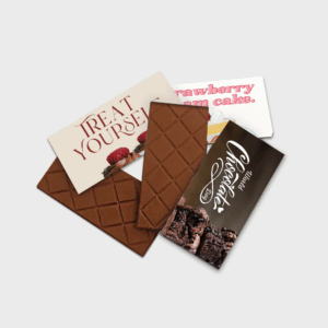 Cartes au chocolat et dessert.
