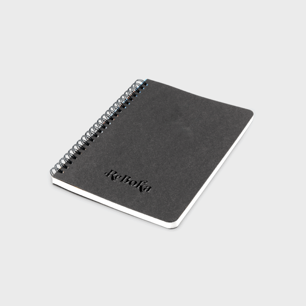 Carnet à spirale couverture noire Reboka
