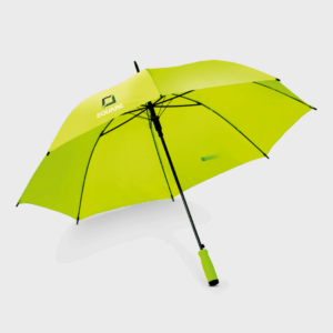 Parapluie vert vif avec logo.