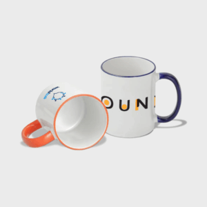 Tasse avec bord et poignée colorés