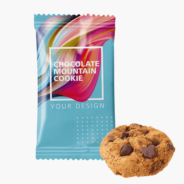 Emballage de cookie au chocolat avec biscuit.