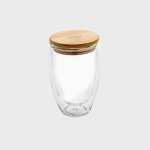 Verre à double paroi avec couvercle en bambou 350 ml