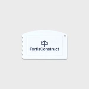 Carte FortisConstruct avec logo d'entreprise.