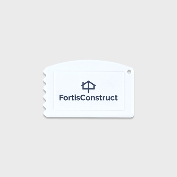 Carte FortisConstruct avec logo d'entreprise.