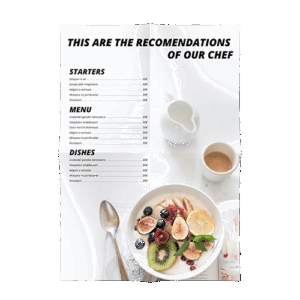 Cartes de menu à pli croisé