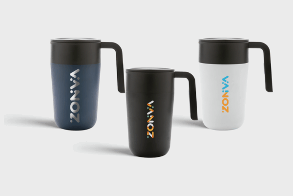 Tasse en acier inoxydable et PP recyclé GRS avec poignée