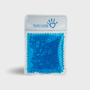 Compresse de gel bleu pour soins médicaux.