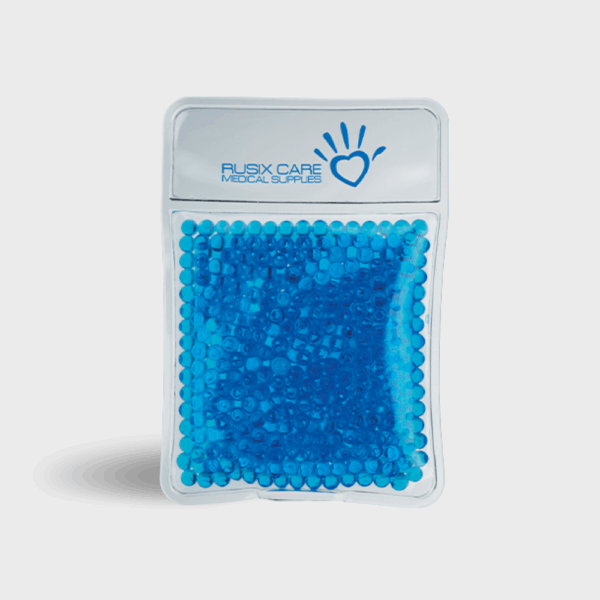 Compresse de gel bleu pour soins médicaux.