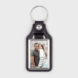 Porte-clés photo personnalisable avec couple heureux
