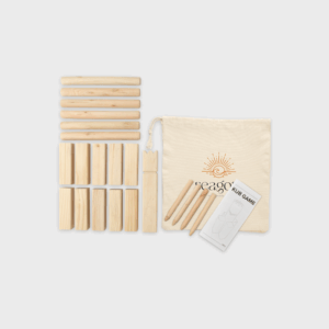 Jeu en bois Kubb avec sac et instructions.