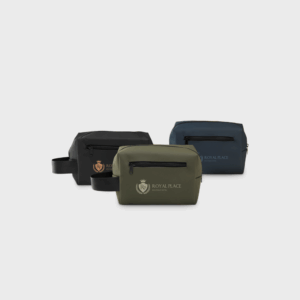 Trousse de toilette verte, noire et bleue