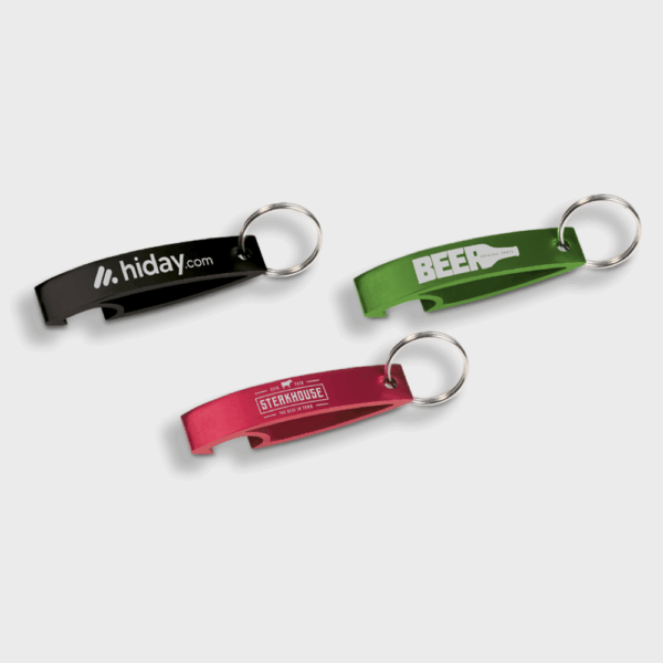 Porte-clés ouvre-bouteille en métal coloré