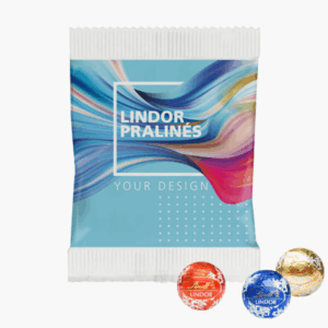 Sachet Lindt Lindor Pralines avec trois chocolats.