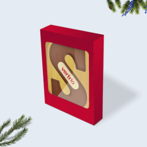 Chocolat en forme de lettre S dans boîte.