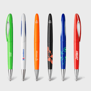 Stylos colorés avec logos variés