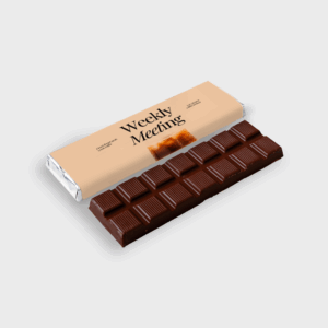 Barre de chocolat noir "Weekly Meeting" ouverte