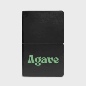 Carnet noir Agave fermé, élégant et pratique.