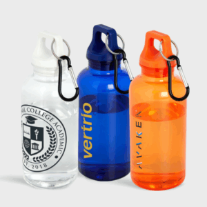 Gourde Oregon en plastique recyclé avec mousqueton 400 ml