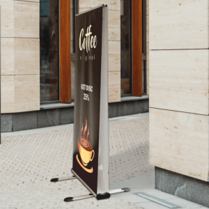 Bannière promotion café, réduction 25%
