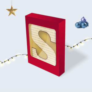 Boîte cadeau rouge avec décoration de Noël