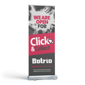 Bannière promotionnelle Click & Collect Botrio ouverte.