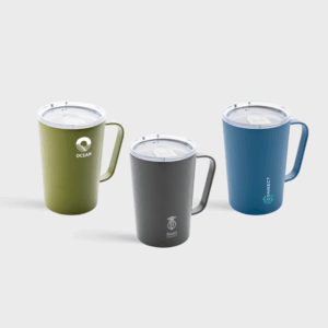 Tasse moderne en acier inoxydable recyclé RCS avec couvercle | 420 ml