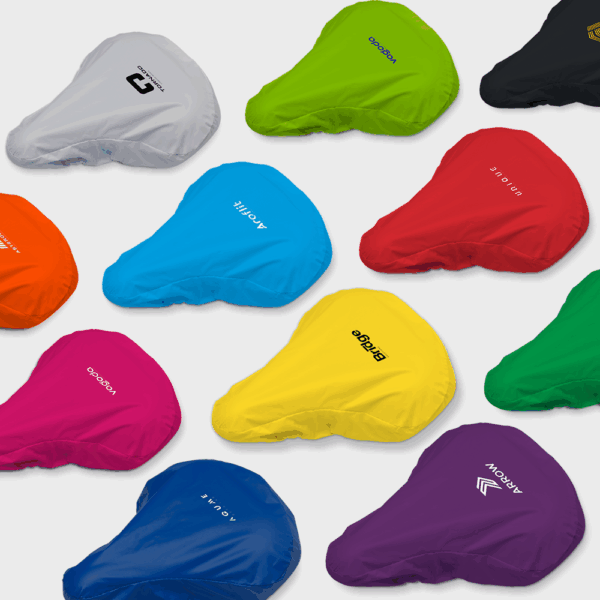 Housses de selle colorées pour vélo.