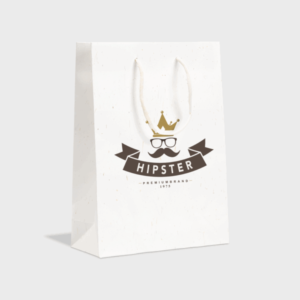Sac blanc avec logo Hipster 1975