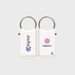 Porte-clés USB blanc avec logos colorés