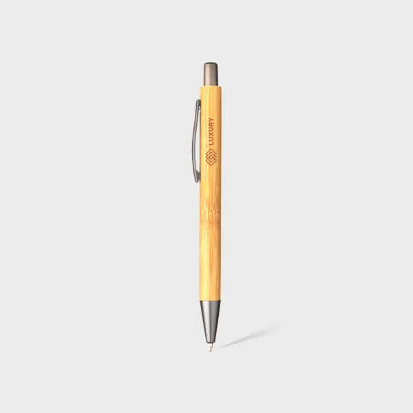 Stylos en bambou avec clip métallique