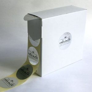 Boîte distributeur étiquettes adhésives personnalisées chinta
