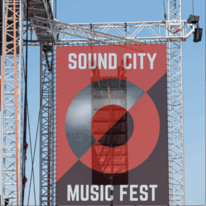 Bannière du festival Sound City, scène extérieure.