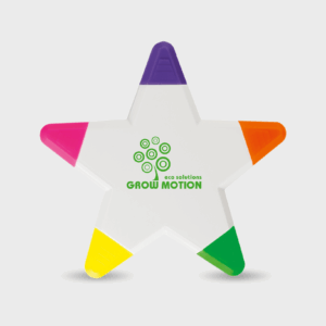 Marqueur étoile coloré Grow Motion, design écologique.