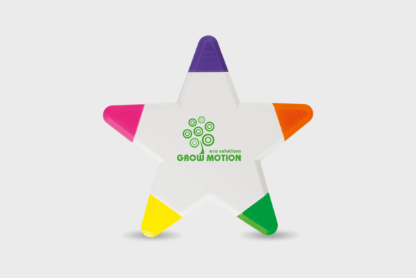 Marqueur étoile coloré Grow Motion, design écologique.